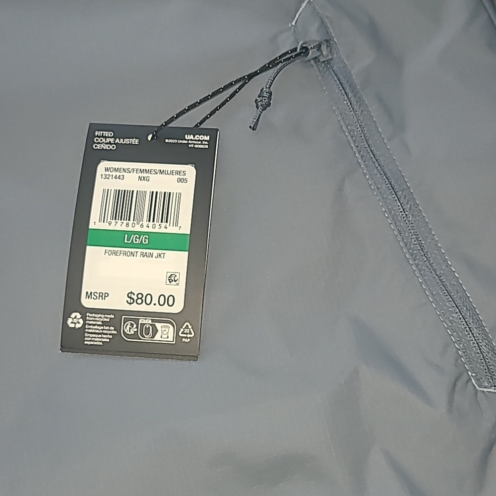 Under Armour Light Gray Hooded Windbreaker - Picture 2 of 7